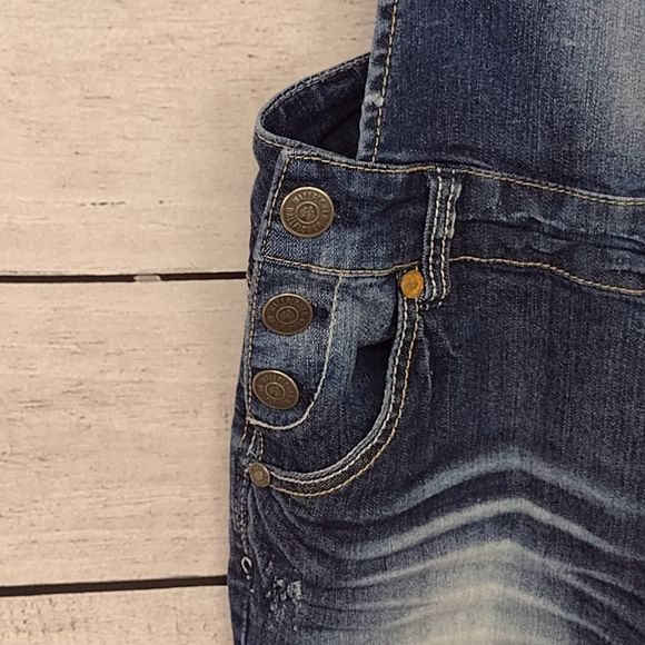 Wallflower Bib Overalls Distressed Cross Back Junior's Sz (see description) - Picture 5 of 12